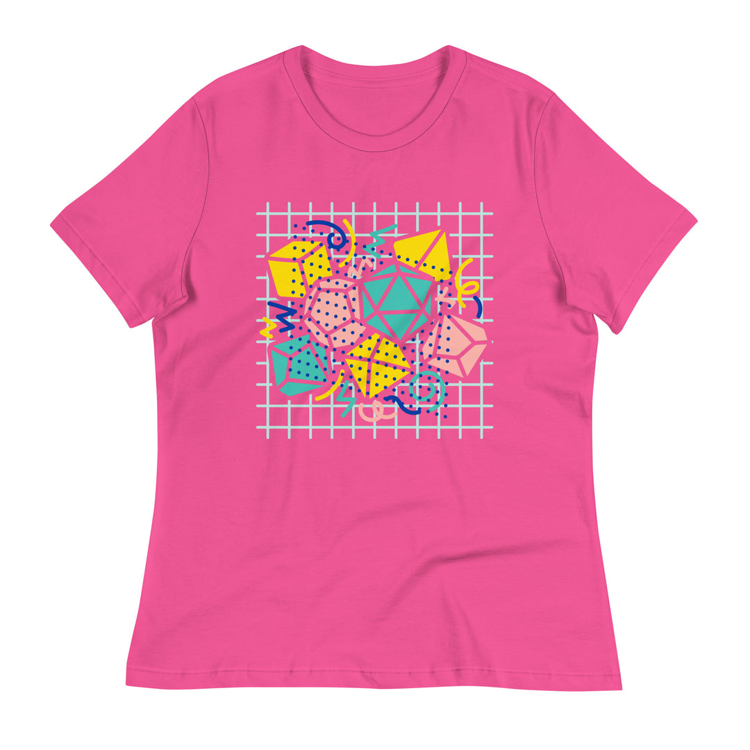 90s Dice Women's Shirt Light Version - Geeky merchandise for people who play D&D - Merch to wear and cute accessories and stationery Paola's Pixels