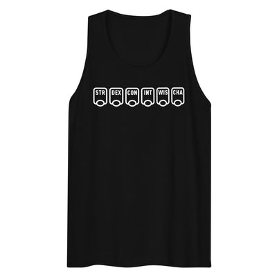 Ability Scores Tank Top - Geeky merchandise for people who play D&D - Merch to wear and cute accessories and stationery Paola's Pixels