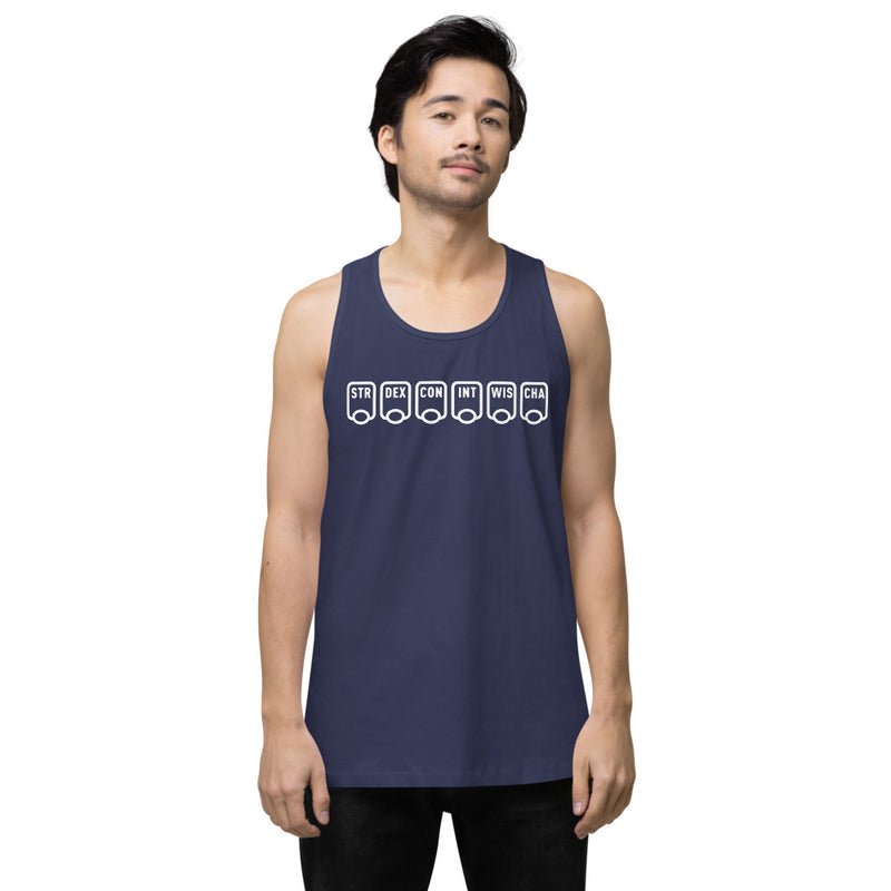 Ability Scores Tank Top - Geeky merchandise for people who play D&D - Merch to wear and cute accessories and stationery Paola&