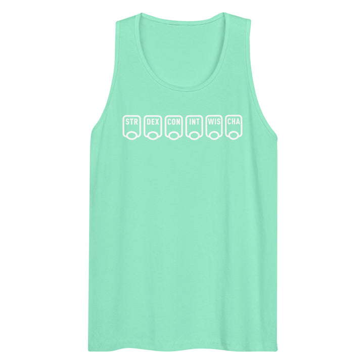 Ability Scores Tank Top - Geeky merchandise for people who play D&D - Merch to wear and cute accessories and stationery Paola's Pixels