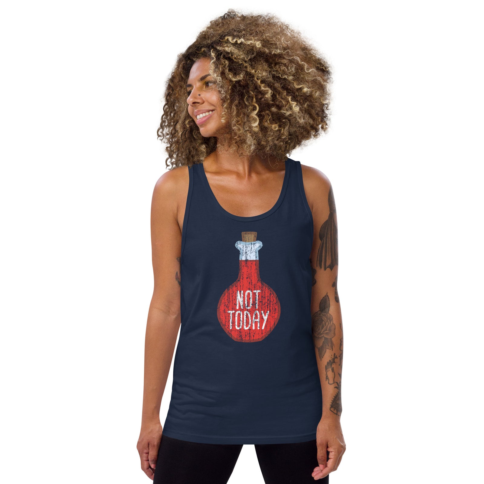 Not Today Tank Top - Geeky merchandise for people who play D&D - Merch to wear and cute accessories and stationery Paola's Pixels