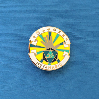 Metamagic Enamel Pin - Geeky merchandise for people who play D&D - Merch to wear and cute accessories and stationery Paola's Pixels