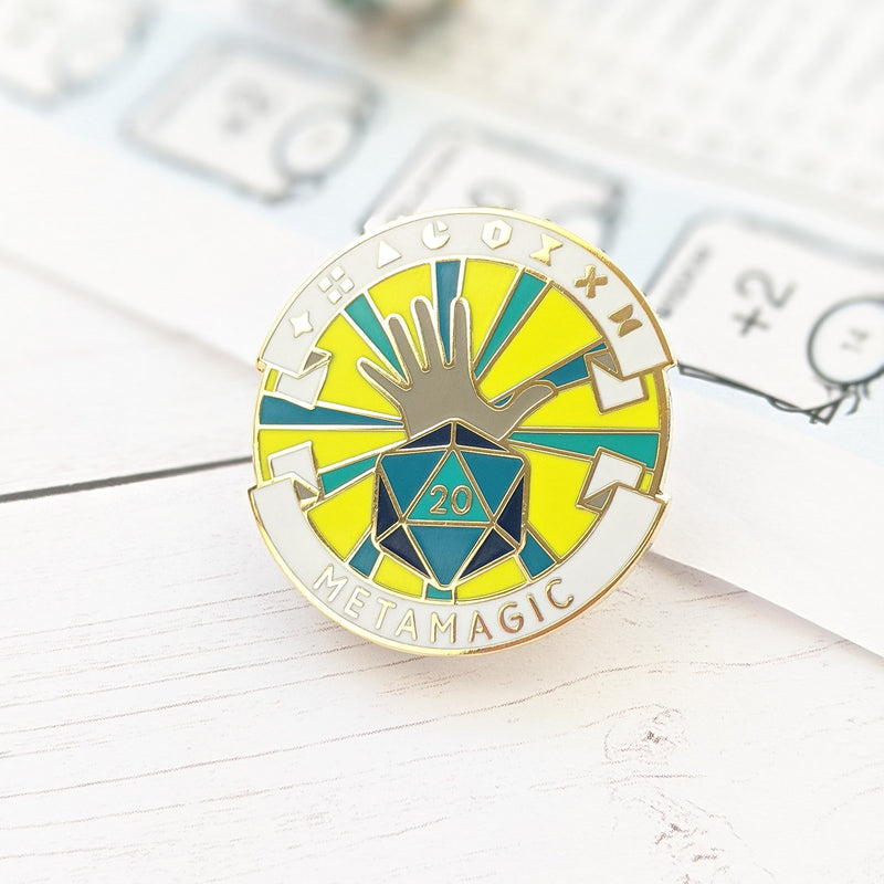 Metamagic Enamel Pin - Geeky merchandise for people who play D&D - Merch to wear and cute accessories and stationery Paola&