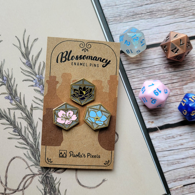 Blossomancy Mini Pins Enamel Pin - Geeky merchandise for people who play D&D - Merch to wear and cute accessories and stationery Paola&