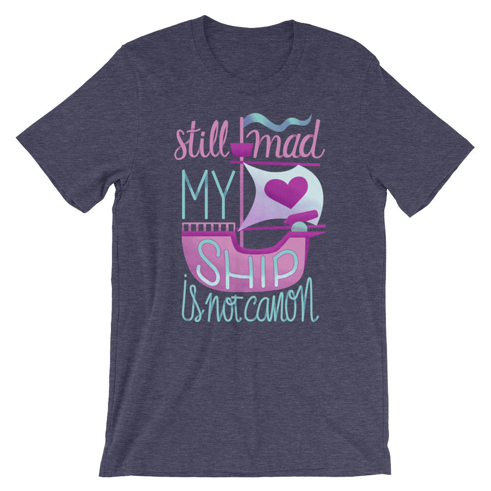 Still Mad My Ship Isn't Canon shirt - Geeky merchandise for people who play D&D - Merch to wear and cute accessories and stationery Paola's Pixels