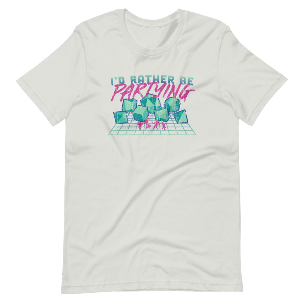 I'd Rather Be Partying Shirt - Geeky merchandise for people who play D&D - Merch to wear and cute accessories and stationery Paola's Pixels