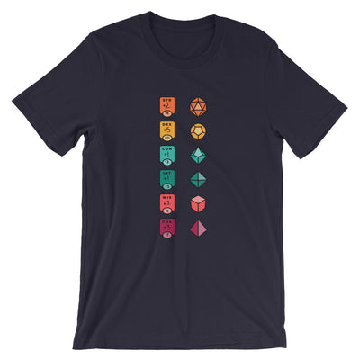 Colorful Character Sheet shirt - Geeky merchandise for people who play D&D - Merch to wear and cute accessories and stationery Paola's Pixels
