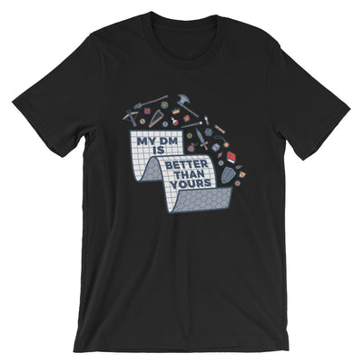 My DM is Better Than Yours shirt - Geeky merchandise for people who play D&D - Merch to wear and cute accessories and stationery Paola's Pixels