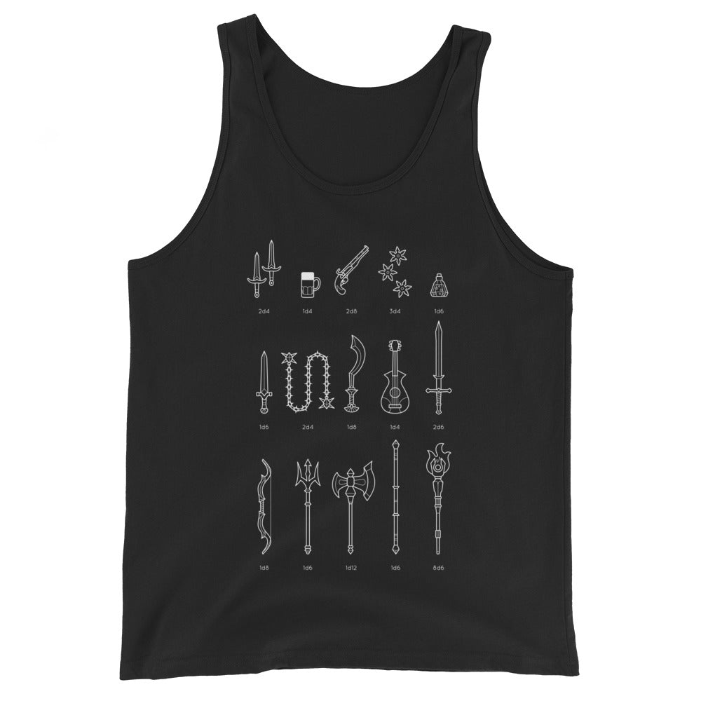 Damage Dealer Unisex  Tank Top - Geeky merchandise for people who play D&D - Merch to wear and cute accessories and stationery Paola's Pixels