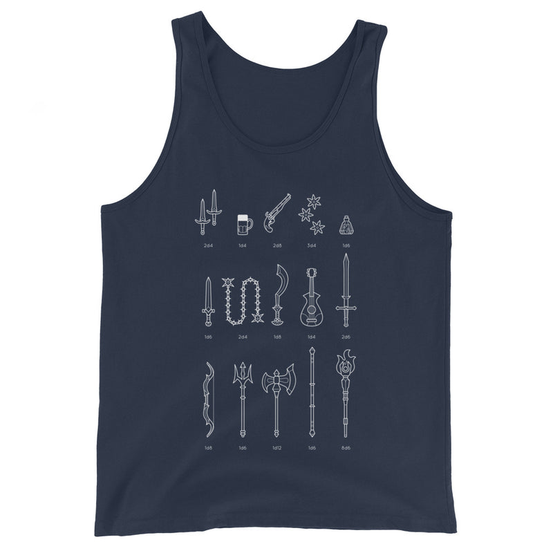 Damage Dealer Unisex  Tank Top - Geeky merchandise for people who play D&D - Merch to wear and cute accessories and stationery Paola&