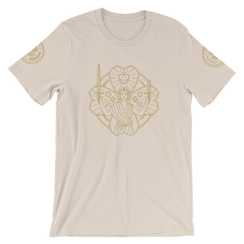 Lucky Shirt with Sleeve Prints - Geeky merchandise for people who play D&D - Merch to wear and cute accessories and stationery Paola&