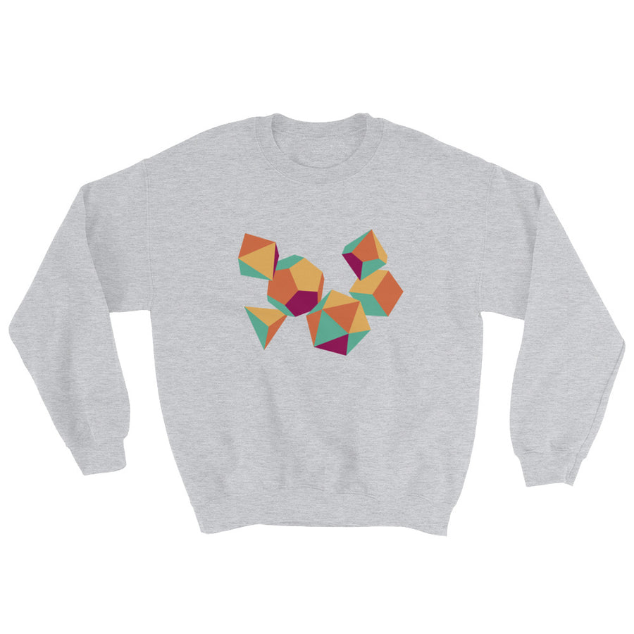 Colorful Dice Sweatshirt - Geeky merchandise for people who play D&D - Merch to wear and cute accessories and stationery Paola's Pixels