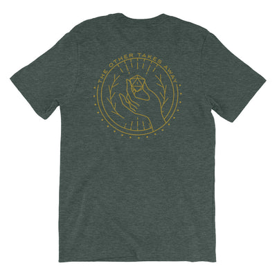 What One Hand Gives The Other Takes Away T-Shirt - Geeky merchandise for people who play D&D - Merch to wear and cute accessories and stationery Paola's Pixels