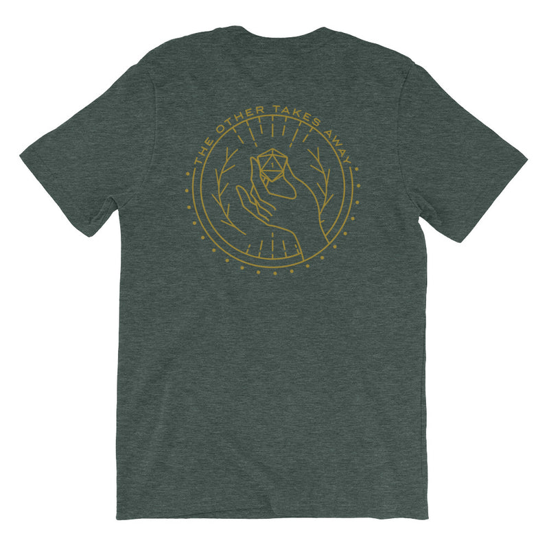 What One Hand Gives The Other Takes Away T-Shirt - Geeky merchandise for people who play D&D - Merch to wear and cute accessories and stationery Paola&