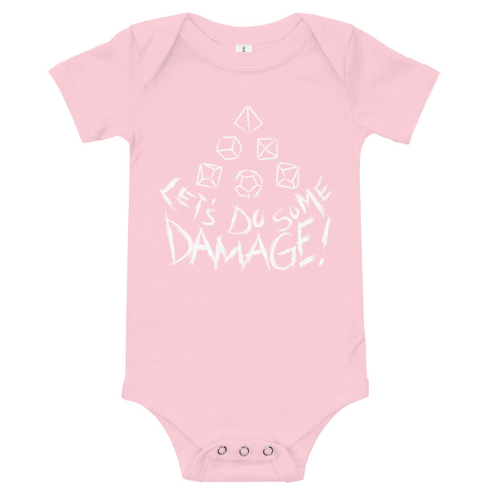 Let's Do Some Damage Baby One Piece - Geeky merchandise for people who play D&D - Merch to wear and cute accessories and stationery Paola's Pixels
