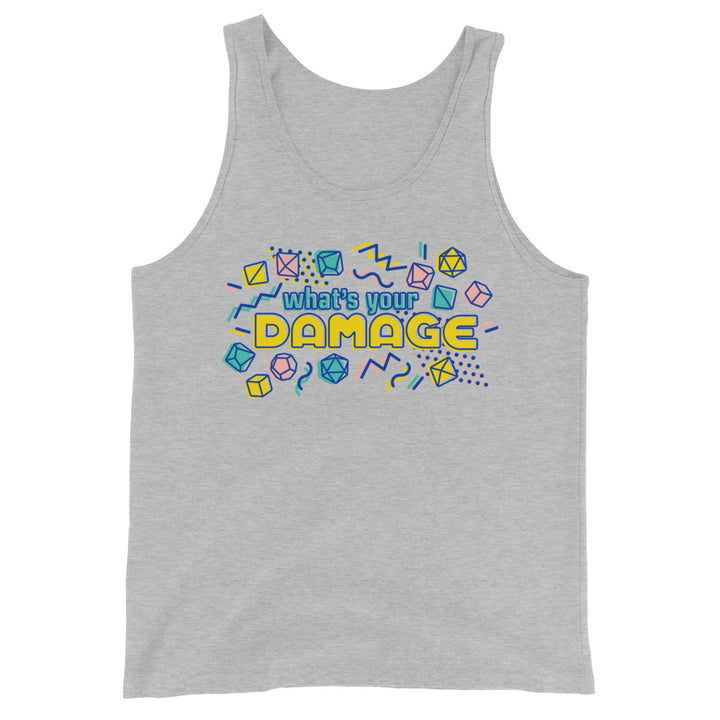 What's Your Damage Tank Top - Geeky merchandise for people who play D&D - Merch to wear and cute accessories and stationery Paola's Pixels