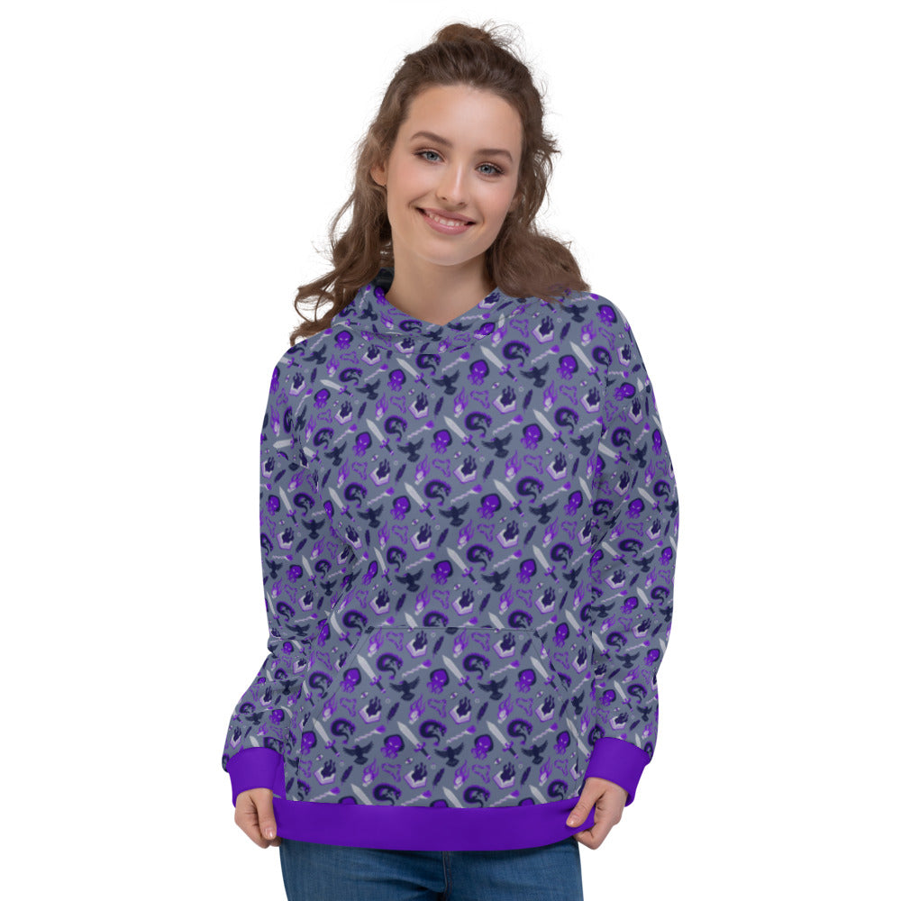 Warlock Hoodie - Geeky merchandise for people who play D&D - Merch to wear and cute accessories and stationery Paola's Pixels