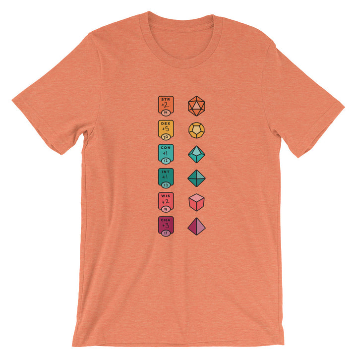 Colorful Character Sheet shirt - Geeky merchandise for people who play D&D - Merch to wear and cute accessories and stationery Paola's Pixels