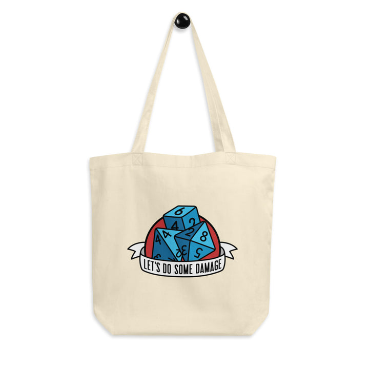 Let's Dome Some Damage Tote Bag - Geeky merchandise for people who play D&D - Merch to wear and cute accessories and stationery Paola's Pixels