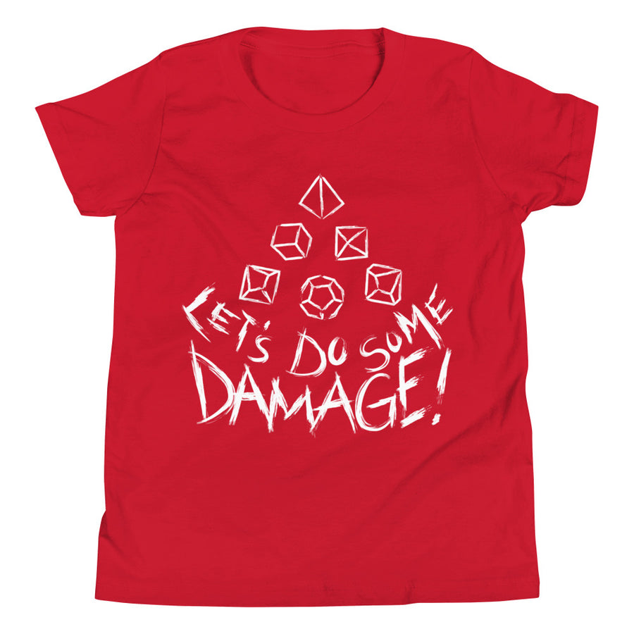 Let's Do Some Damage Youth Shirt - Geeky merchandise for people who play D&D - Merch to wear and cute accessories and stationery Paola's Pixels