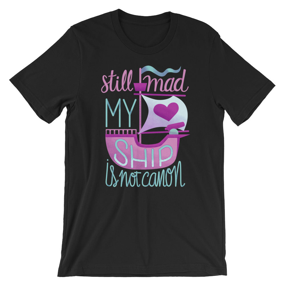 Still Mad My Ship Isn't Canon shirt - Geeky merchandise for people who play D&D - Merch to wear and cute accessories and stationery Paola's Pixels