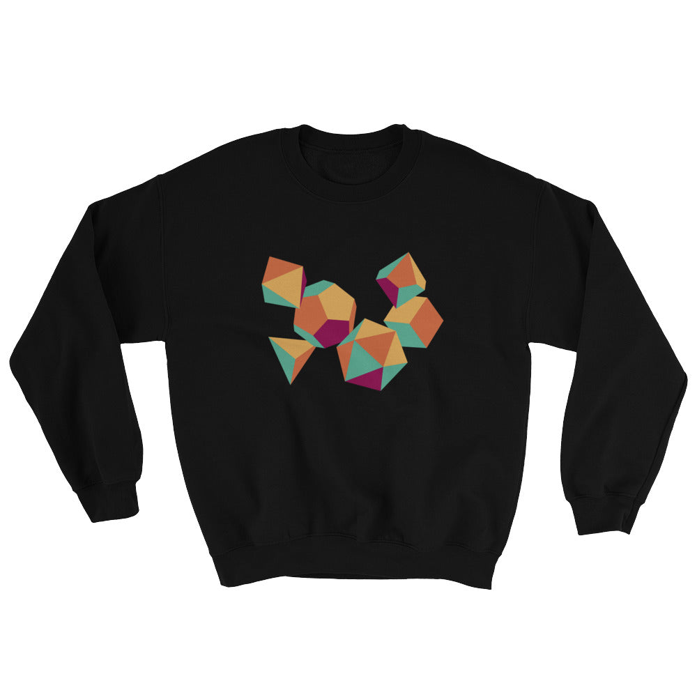 Colorful Dice Sweatshirt - Geeky merchandise for people who play D&D - Merch to wear and cute accessories and stationery Paola's Pixels