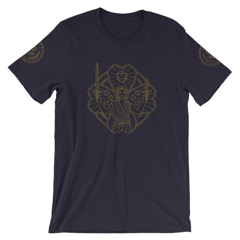 Lucky Shirt with Sleeve Prints - Geeky merchandise for people who play D&D - Merch to wear and cute accessories and stationery Paola&
