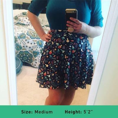 Fall Adventure Landscape Skater Skirt - Geeky merchandise for people who play D&D - Merch to wear and cute accessories and stationery Paola's Pixels