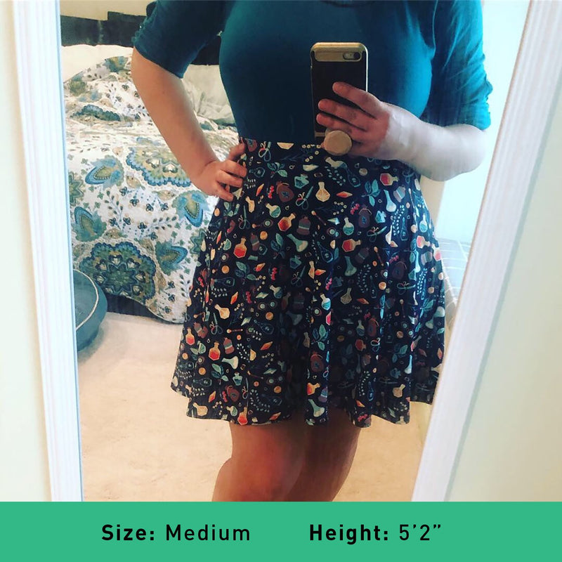 Colorful Game Master Skater Skirt - Geeky merchandise for people who play D&D - Merch to wear and cute accessories and stationery Paola&