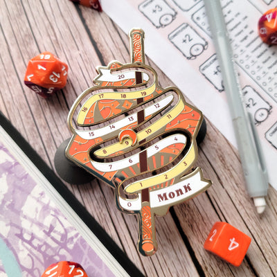 Monk Ki Point Tracker Enamel Pin - Geeky merchandise for people who play D&D - Merch to wear and cute accessories and stationery Paola's Pixels
