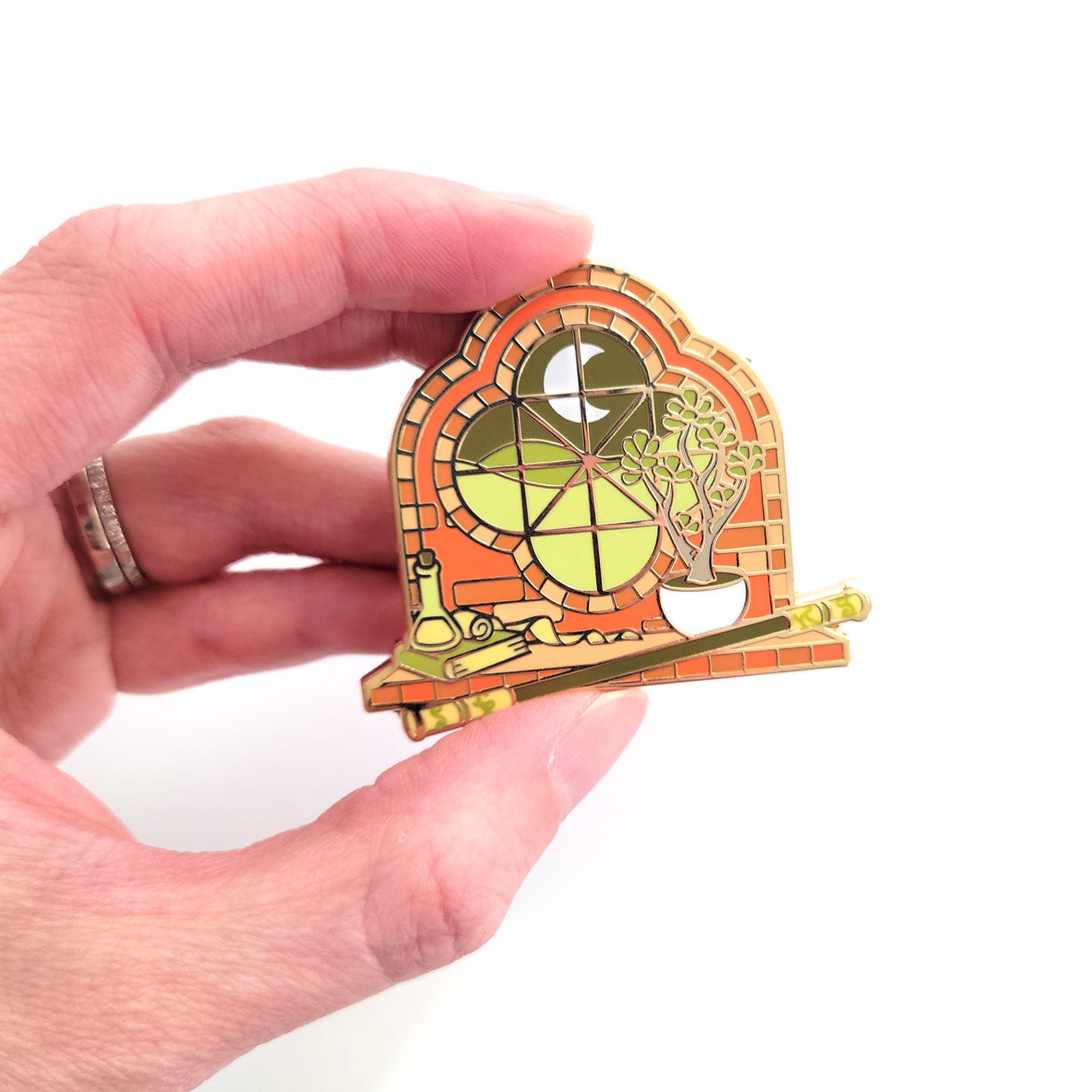 The Monk Window Pin - Geeky merchandise for people who play D&D - Merch to wear and cute accessories and stationery Paola's Pixels