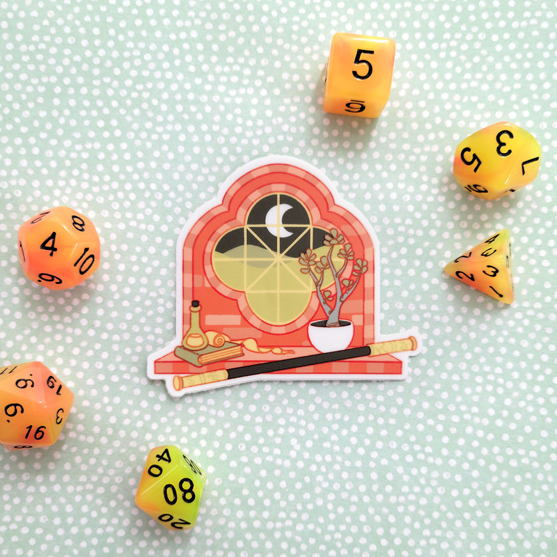 The Monk Window Sticker - Geeky merchandise for people who play D&D - Merch to wear and cute accessories and stationery Paola&