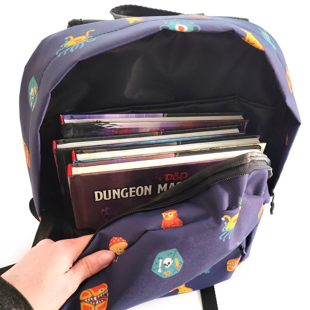 Monster Minis Backpack - Geeky merchandise for people who play D&D - Merch to wear and cute accessories and stationery Paola's Pixels