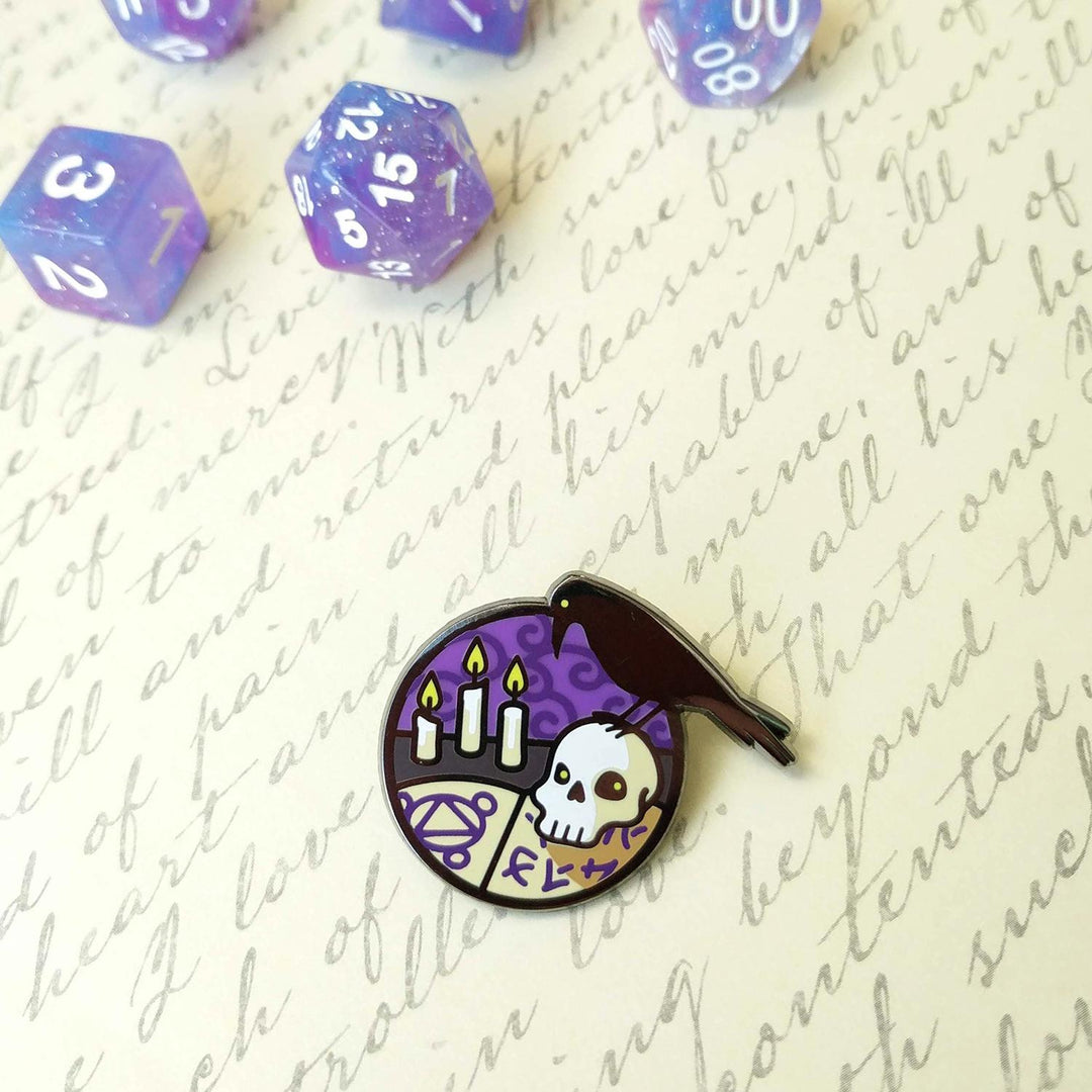 Necromancer Enamel Pin - Geeky merchandise for people who play D&D - Merch to wear and cute accessories and stationery Paola's Pixels