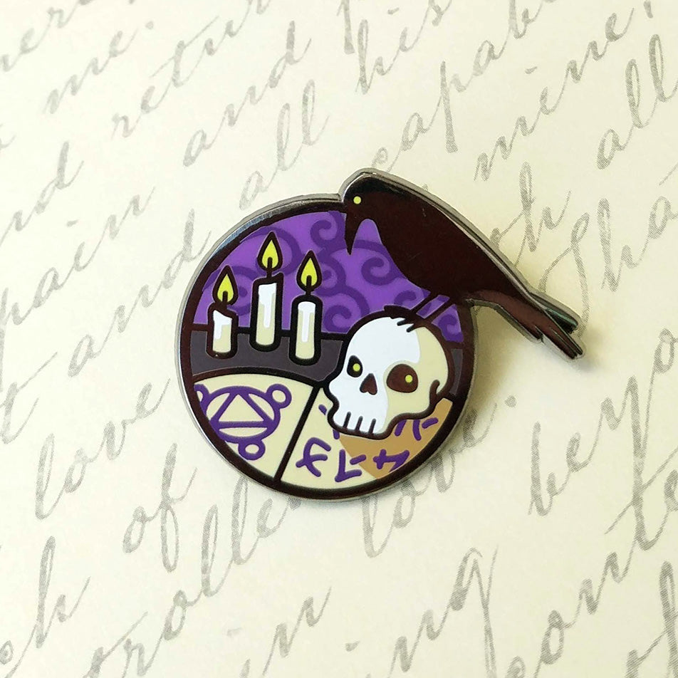 Necromancer Enamel Pin - Geeky merchandise for people who play D&D - Merch to wear and cute accessories and stationery Paola's Pixels