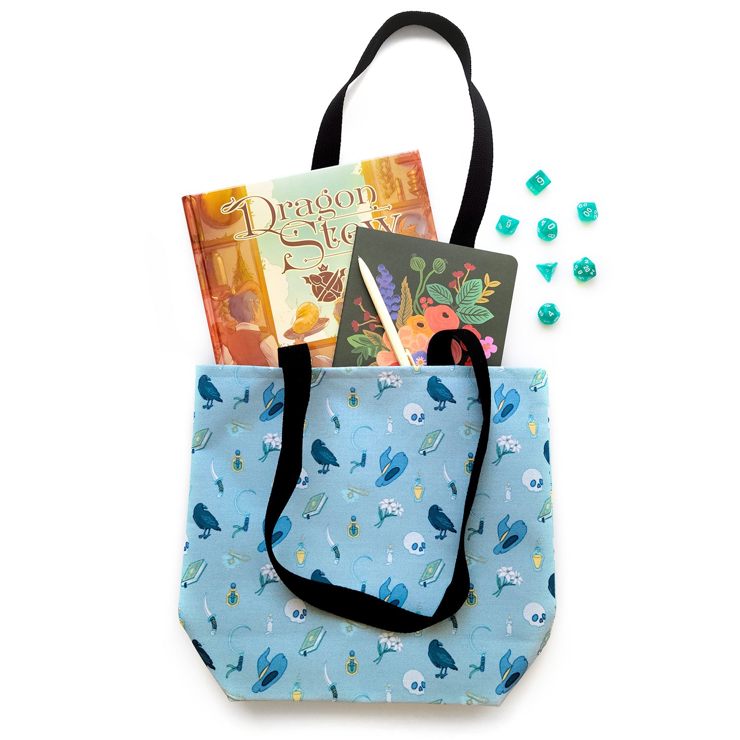 Necromancer Tote bag - Geeky merchandise for people who play D&D - Merch to wear and cute accessories and stationery Paola's Pixels