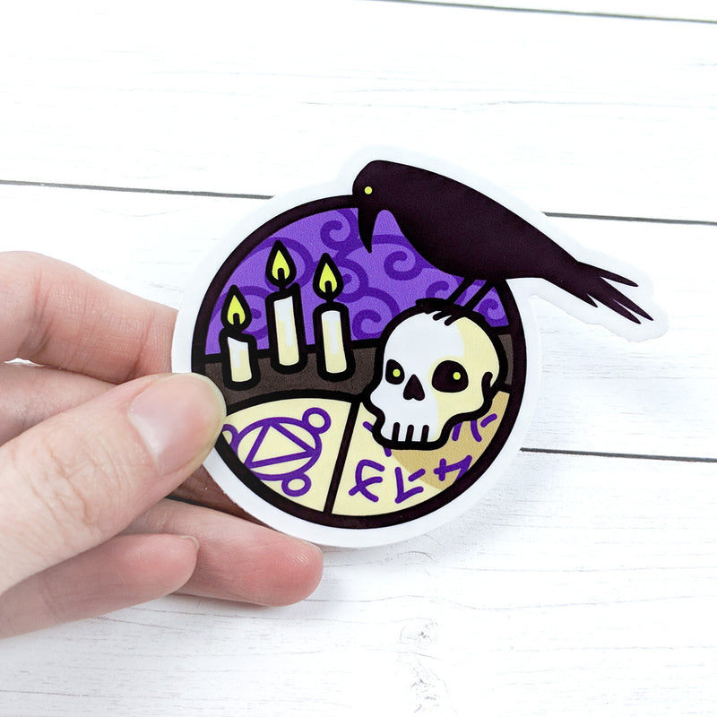 Necromancer Scene sticker - Geeky merchandise for people who play D&D - Merch to wear and cute accessories and stationery Paola&