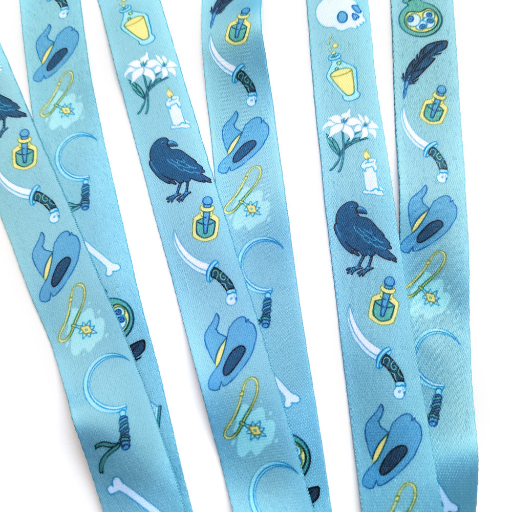 Necromancer Lanyard - Geeky merchandise for people who play D&D - Merch to wear and cute accessories and stationery Paola's Pixels