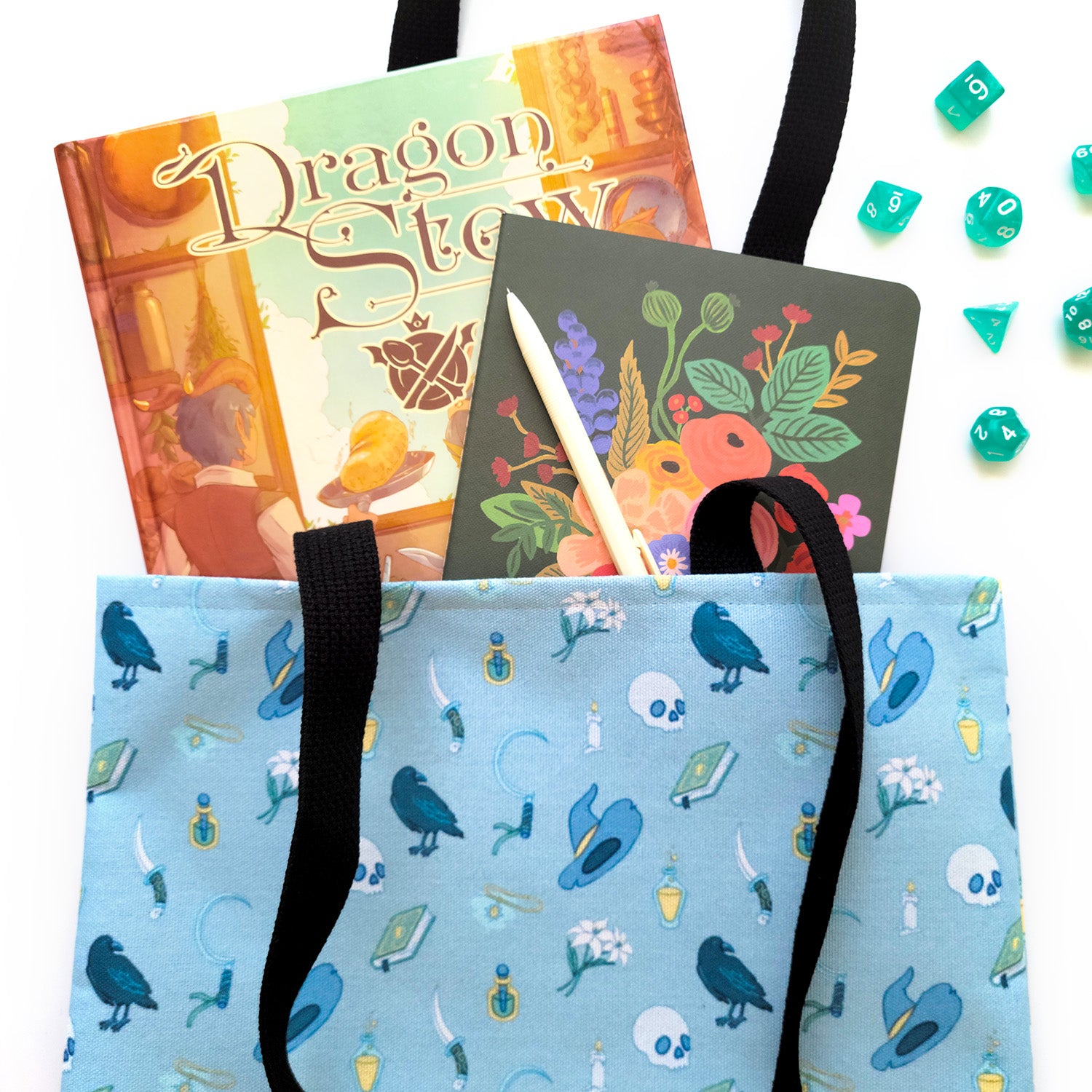 Necromancer Tote bag - Geeky merchandise for people who play D&D - Merch to wear and cute accessories and stationery Paola's Pixels