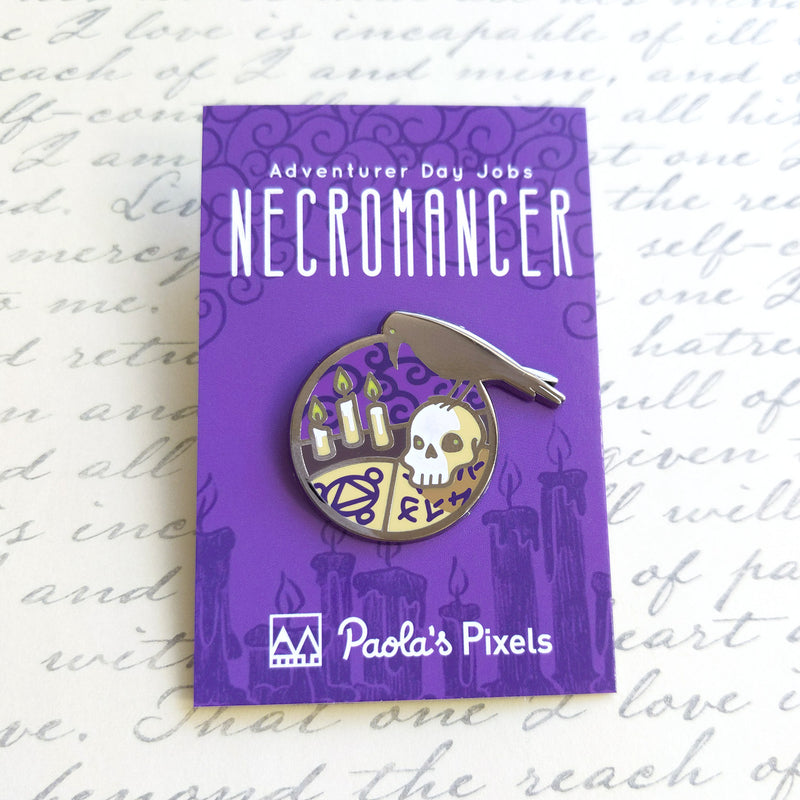 Necromancer Enamel Pin - Geeky merchandise for people who play D&D - Merch to wear and cute accessories and stationery Paola&