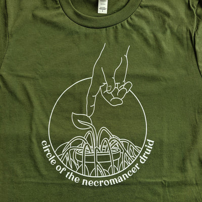 Circle of the Necromancer Druid Unisex Shirt - Geeky merchandise for people who play D&D - Merch to wear and cute accessories and stationery Paola's Pixels