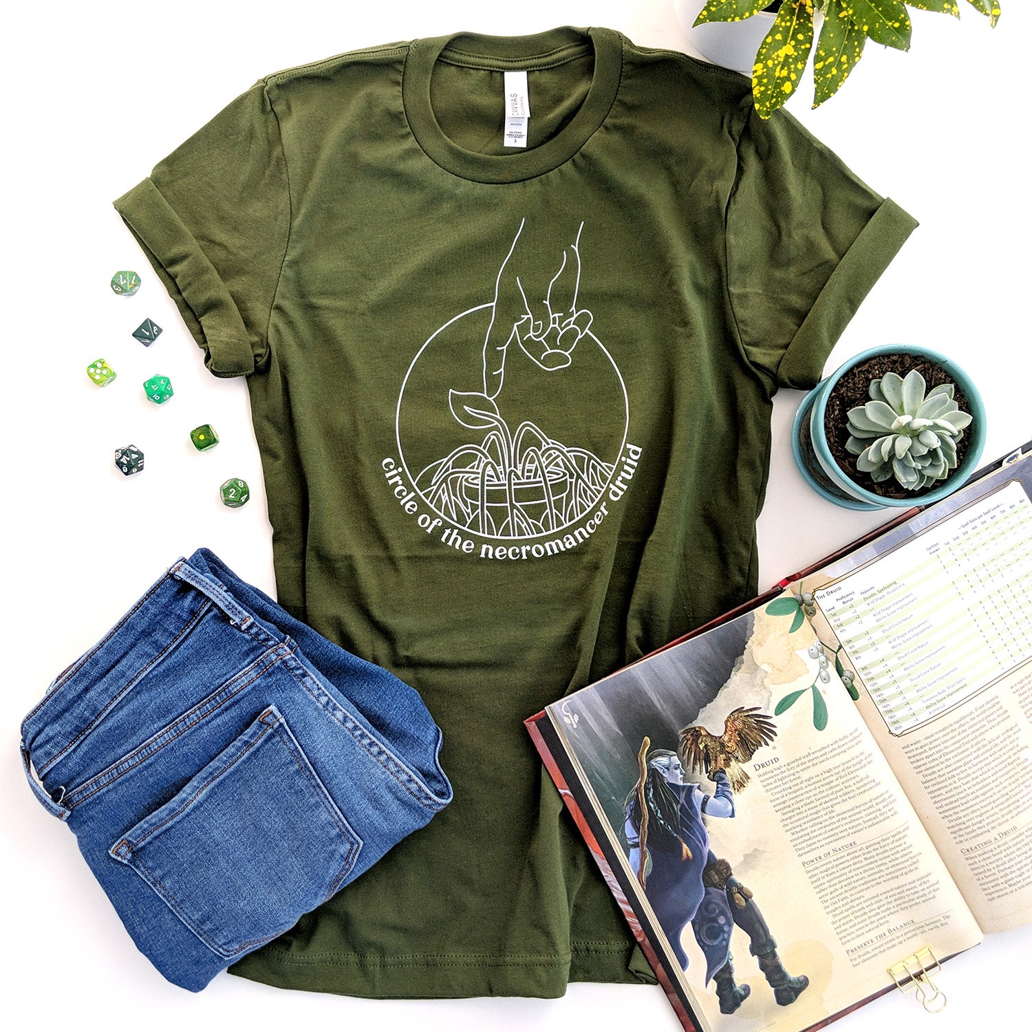 Circle of the Necromancer Druid Unisex Shirt - Geeky merchandise for people who play D&D - Merch to wear and cute accessories and stationery Paola's Pixels