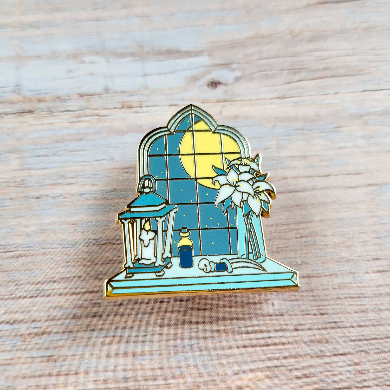 The Necromancer Window Pin - Geeky merchandise for people who play D&D - Merch to wear and cute accessories and stationery Paola's Pixels