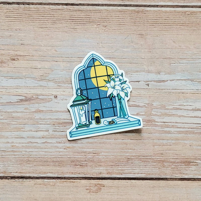 Necromancer Window Sticker - Geeky merchandise for people who play D&D - Merch to wear and cute accessories and stationery Paola&
