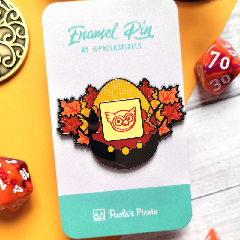 Owlbear Tamagotchi Pin - Geeky merchandise for people who play D&D - Merch to wear and cute accessories and stationery Paola&