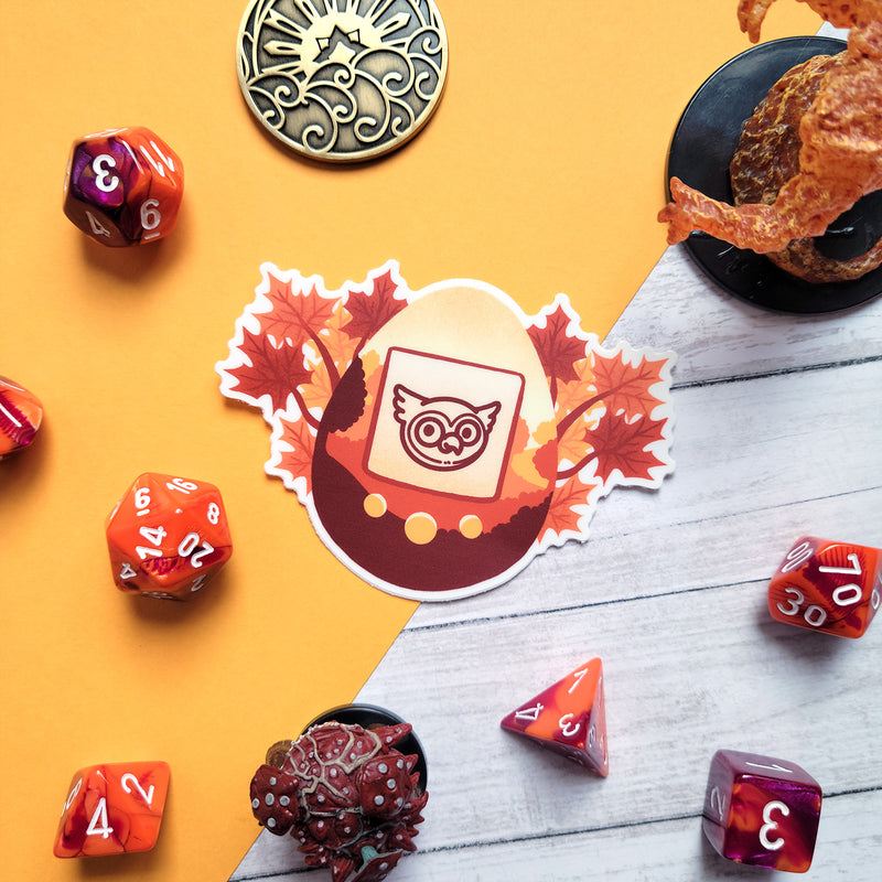 Owlbear Tamagotchi Sticker - Geeky merchandise for people who play D&D - Merch to wear and cute accessories and stationery Paola&