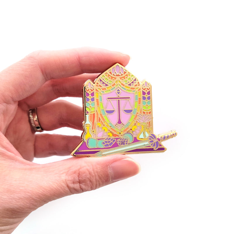 Seconds Sale! The Paladin Window Pin - Geeky merchandise for people who play D&D - Merch to wear and cute accessories and stationery Paola&