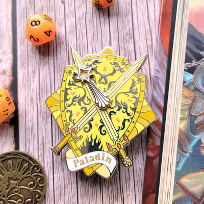 Paladin Divine Smite Spinner Enamel Pin - Geeky merchandise for people who play D&D - Merch to wear and cute accessories and stationery Paola's Pixels