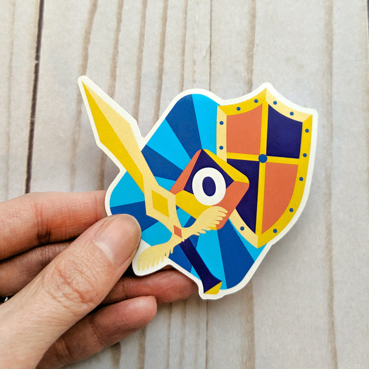 Paladin Sticker - Geeky merchandise for people who play D&D - Merch to wear and cute accessories and stationery Paola's Pixels