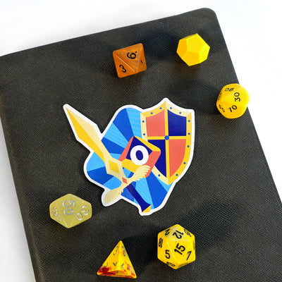 Paladin Sticker - Geeky merchandise for people who play D&D - Merch to wear and cute accessories and stationery Paola's Pixels